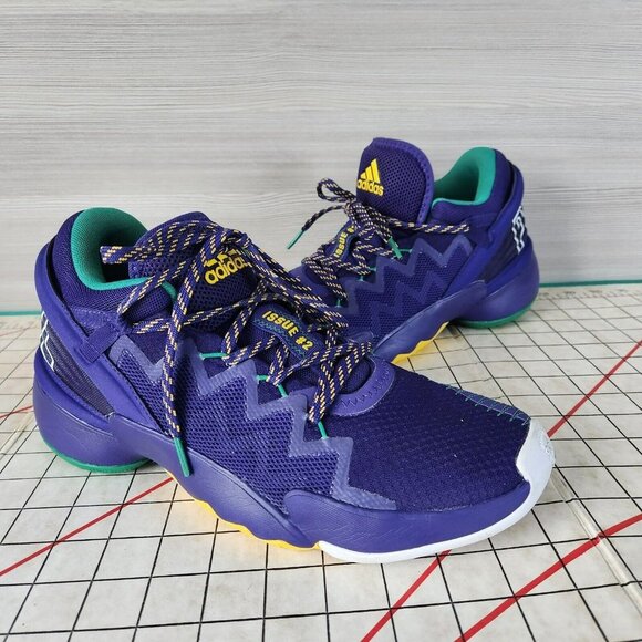 Adidas D.O.N. Issue #2 Throwback Utah Jazz Lace Up Sneaker Shoes Mens 8.5 FV8959 - Picture 1 of 16
